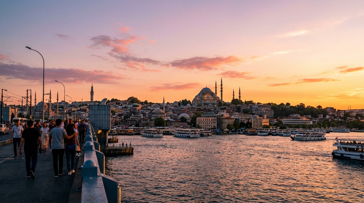 Découvrir Istanbul pendant son séjour dentaire — Renaissance Clinique Istanbul : Sainte-Sophie, Mosquée Bleue et Bosphore au coucher du soleil — tourisme dentaire et culturel